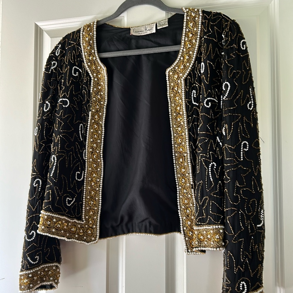 Laurence Kazar vintage beaded jacket large